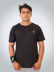 Power Tees Round Neck- Black efficult