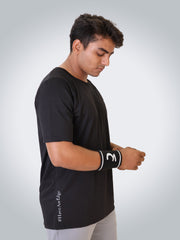Power Tees Round Neck- Black efficult