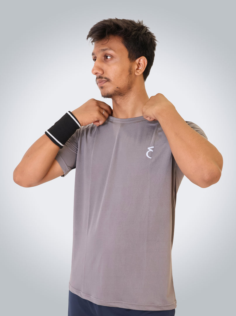 Power Tees Round Neck- Dark Grey